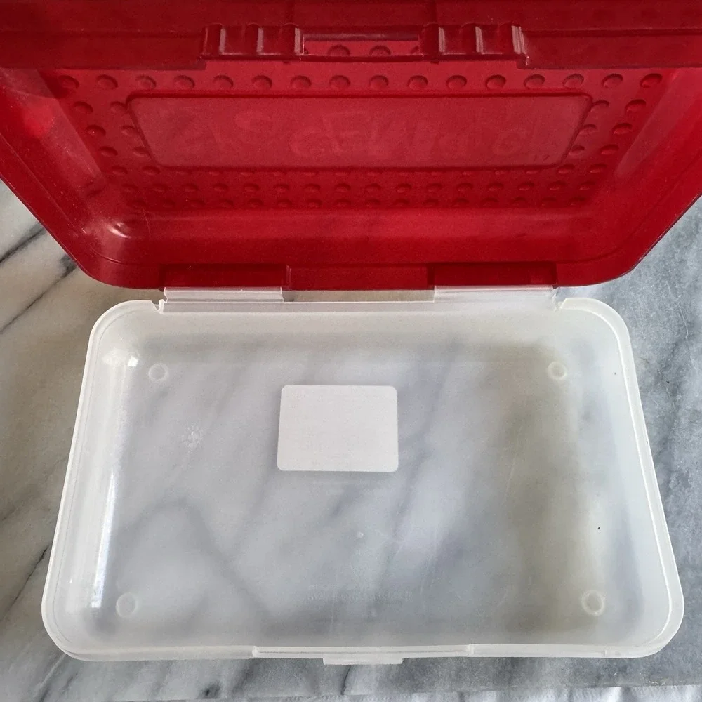Vintage Spacemaker Pencil Box Red 90's Plastic Storage Case Large Made In USA